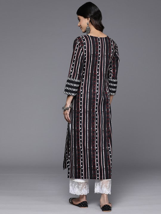 Women Blue & White Printed Kurta