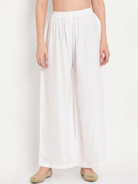 Thumbnail for women-white-solid-straight-palazzos