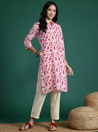 Thumbnail for floral-print-pure-cotton-kurta