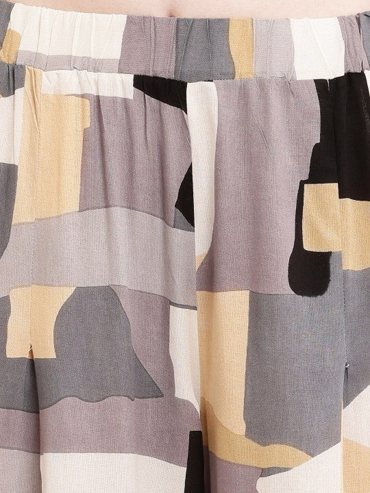 Colourblocked Wide Leg Palazzos