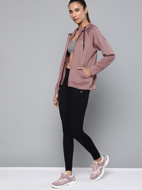 Women Jet Black Solid Rapid-Dry Antimicrobial Running Jacket