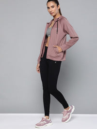Thumbnail for Women Jet Black Solid Rapid-Dry Antimicrobial Running Jacket