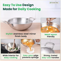 Thumbnail for The Indus Valley TurboCuk Tri-ply Stainless Steel Kadai