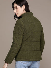 Thumbnail for the-lifestyle-co.-solid-reversible-sherpa-padded-jacket