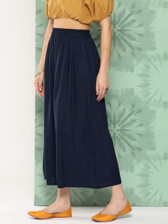 Solid Ethnic Palazzos