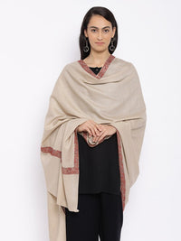 Thumbnail for women-beige-hand-embroidered-shawl