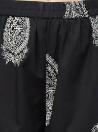 Thumbnail for Paisley Printed Pure Cotton Straight Kurta with Trousers