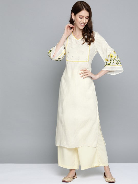 women-off-white-striped-straight-kurta