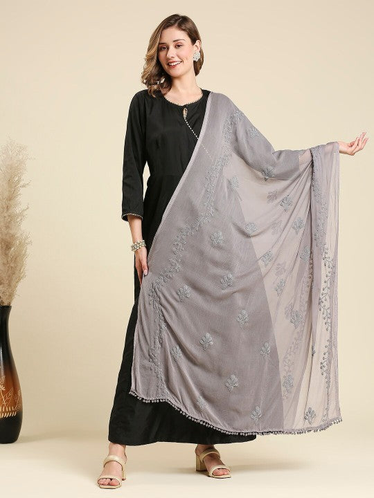 Embroidered Chiffon Dupatta