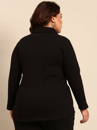 Thumbnail for plus-size-mock-collar-cotton-bomber-jacket