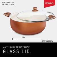 Thumbnail for Ceramic Coated Nonstick Aluminium Biriyani Pot (6 Litre,28 cm)