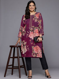 Thumbnail for Plus Size Floral Printed Georgette Kurta