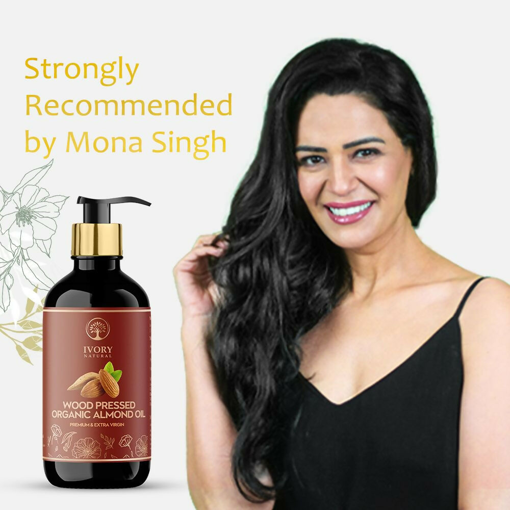 Ivory Natural Wood Pressed Organic Almond Oil , Premium Extra Virgin Oil