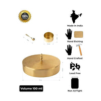 Thumbnail for Akshata 06 Hand Etched Brass Spice Box Set for Kitchen with Spoon (7 Containers)