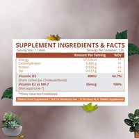 Thumbnail for Himalayan Organics Vitamin D3 + K2 Promote Healthy Bones Nutraceutical Tablets