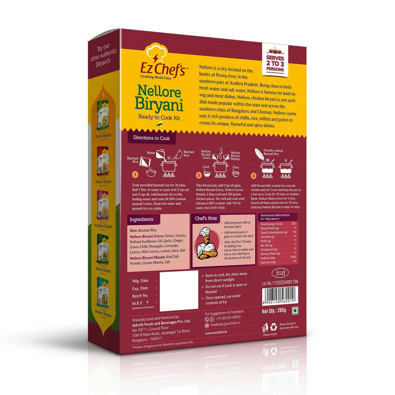 Ez Chef is Nellore Biryani Kit (Andhra Biryani)