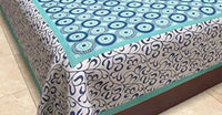 Thumbnail for Vamika Latest Printed Cotton Sea Green & White Bedsheet With Pillow Covers (LEOC_CHKR_SG)