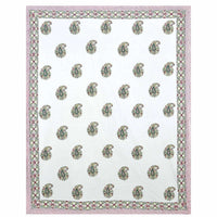Thumbnail for Paisley Hand Block Printed Double 90x108 Inches Bedspread with 2 Pillow Covers