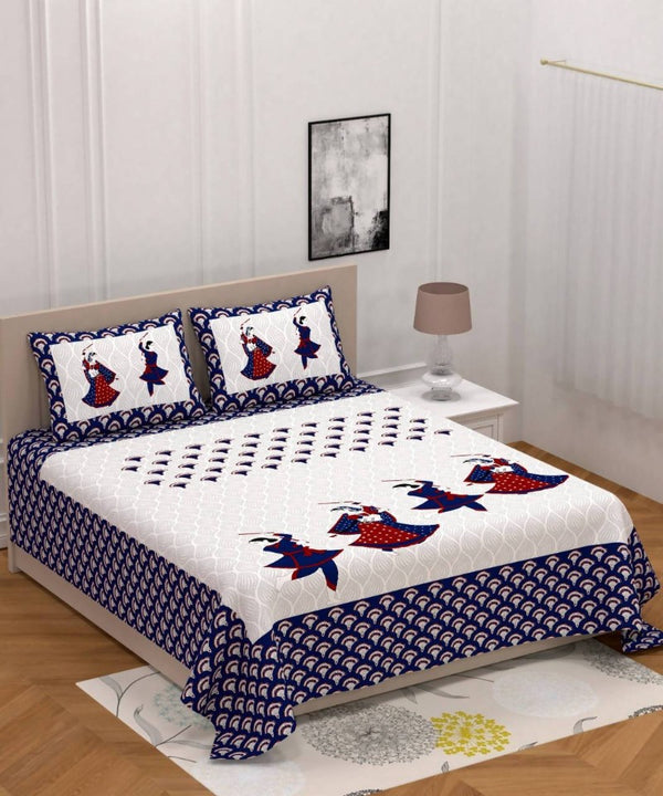 vamika-printed-cotton-garba-blue-bedsheet-with-pillow-covers-(pm-garba-blue
