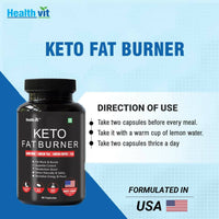 Thumbnail for Healthvit Keto Fat Burner With Garcinia, Green Tea, Green Coffee Capsules