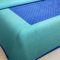 Thumbnail for Vamika Printed Cotton Blue Bedsheet With Pillow Covers (LEOC_GADD_B)