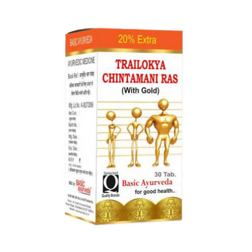 Basic Ayurveda Trailokya Chintamani Ras with Gold