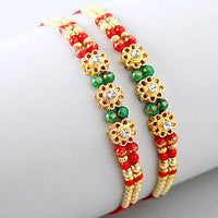 Thumbnail for Set of 2 Charming Beads Rakhi and Kaju Katli Box Combo