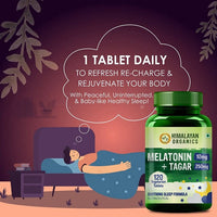 Thumbnail for Himalayan Organics Melatonin 10 mg + Tagar 250 mg Tablets