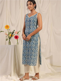 Thumbnail for Women Yellow & White Pure Cotton Floral Printed Floral Kurta