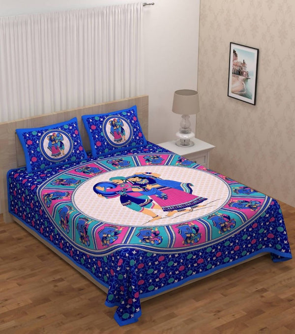 vamika-printed-cotton-dafli-blue-bedsheet-with-pillow-covers-(pm-dafli-blue