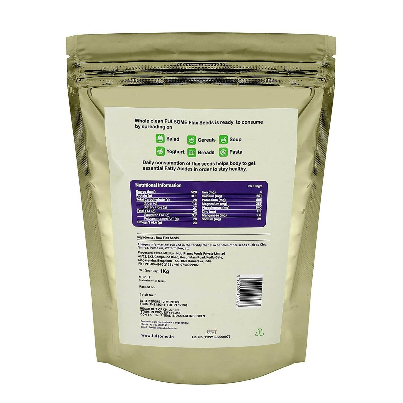 Fulsome Raw Flax Seeds