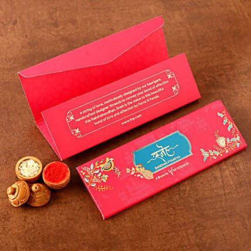Ganesha Design Rakhi and Kaju Katli Box
