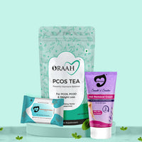 Thumbnail for oraah-pcos-pcod-care-combo-(spearmint-tea,-hair-removal-cream-&-intimate-wipes