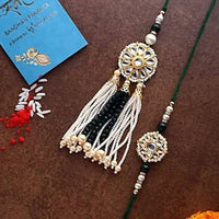 Thumbnail for Jewel Design Lumba Rakhi Set & Kaju Katli Box