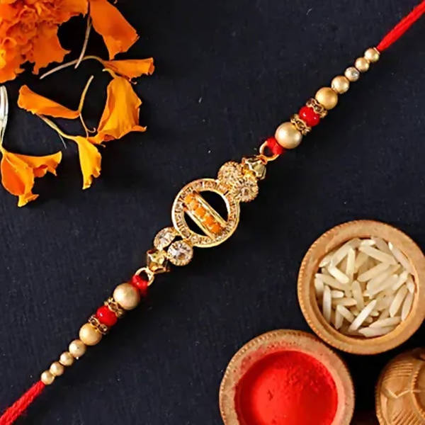 Elegant Meenakari Rakhi And Kaju Katli Box