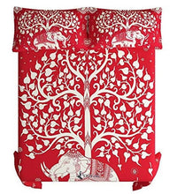 Thumbnail for Vamika Printed Cotton Red Color Bedsheet With Pillow Covers (LEOC_SKHTY_RED)