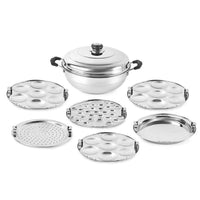 Thumbnail for cello-stainless-steel-induction-base-idli-cooker-(idly-maker)-and-multi-kadhai-with-6-plate