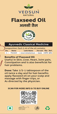 Thumbnail for Vedsun Naturals Flax Seed Oil Alsi Ka Tel Pure Omega 3 Rich