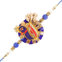 Thumbnail for Blue Peacock Zardosi Rakhi & Kaju Katli Box