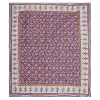 Thumbnail for Rudra Bazaar Purple 210 TC Cotton Double King Bedsheet With 2 Pillow Covers