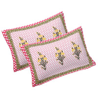 Thumbnail for Rudra Bazaar Red 210 TC Cotton Double King Bedsheet With 2 Pillow Covers