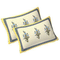 Thumbnail for Rudra Bazaar Yellow 210 TC Cotton Double King Bedsheet With 2 Pillow Covers