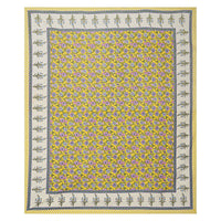 Thumbnail for Rudra Bazaar Yellow 210 TC Cotton Double King Bedsheet With 2 Pillow Covers