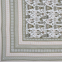 Thumbnail for Rudra Bazaar Olive 210 TC Cotton Double King Bedsheet With 2 Pillow Covers