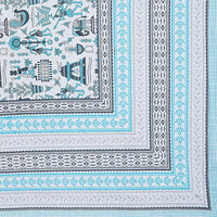 Thumbnail for Rudra Bazaar Blue 210 TC Cotton Double King Bedsheet With 2 Pillow Covers