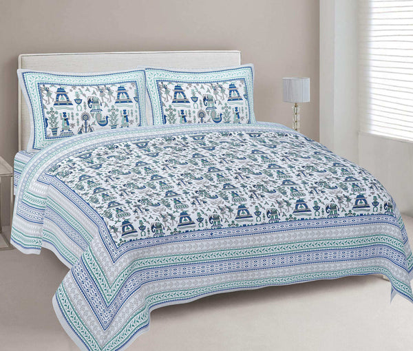 rudra-bazaar-turquoise-blue-210-tc-cotton-double-king-bedsheet-with-2-pillow-cover