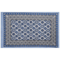 Thumbnail for Rudra Bazaar Blue 210 TC Cotton Double King Bedsheet With 2 Pillow Covers