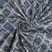 Thumbnail for Rudra Bazaar Blue 210 TC Cotton Double King Bedsheet With 2 Pillow Covers