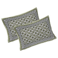 Thumbnail for Rudra Bazaar Green 210 TC Cotton Double King Bedsheet With 2 Pillow Covers