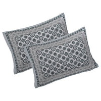 Thumbnail for Rudra Bazaar Grey 210 TC Cotton Double King Bedsheet With 2 Pillow Covers